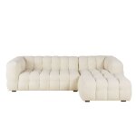Canapé nuage d'angle droit 4 / 5 places bouclettes écrues Canapé nuage d'angle droit 4 / 5 places bouclettes écrues