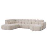 Canap� panoramique 6 places en tissu beige
