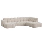 Canap� panoramique 6 places en tissu beige