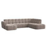 Canap� panoramique 6 places en tissu taupe