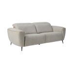 Canap relax lectrique 3 places en tissu gris perle
