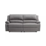 Canap relax manuel 3 places avec 2 assises xxl en microfibre - gris
