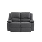 Canap relaxation lectrique 2 places en tissu gris fonc