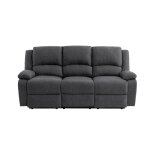 Canap� relaxation �lectrique 3 places en tissu - gris fonc�