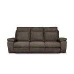 Canap de relaxation lectrique 3 places en tissu - taupe