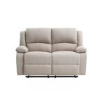 Canap relaxation manuel 2 places en tissu - beige