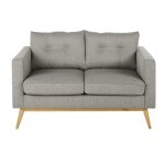 Canap style scandinave 2 places gris clair chin