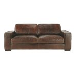 Canapé vintage 3 places en cuir marron Canapé vintage 3 places en cuir marron