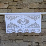 Cantonni�re avec broderie sur filet 45x27 cm