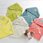 Cape de bain en coton bleu