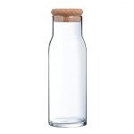Carafe transparente + bouchon en lige 1l