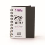 Carnet noir  spirales papier kraft 18x13cm