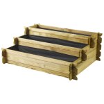 Carr potager en bois trait beige 100 x 80 x 36 cm