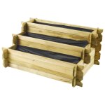 Carr potager en bois trait beige 80 x 60 x 36 cm