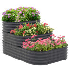 Carr potager de jardin lit de jardin surlev acier gris