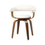 Chaise avec accoudoirs en cuir synthtique blanc