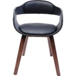 Chaise avec accoudoirs noire et peuplier laqué Chaise avec accoudoirs noire et peuplier laqué