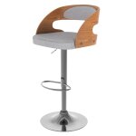 Chaise de bar réglable 62 / 84 cm en tissu gris clair Chaise de bar réglable 62 / 84 cm en tissu gris clair
