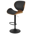 Chaise de bar rglable 63 / 84 cm en cuir synthtique noir