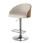 Chaise de bar rglable 63 / 84 cm en tissu beige