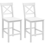 Chaises de bar avec repose - pieds bois blanc