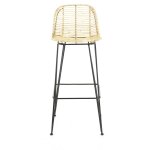 Chaise de bar en rotin naturel et pieds pingles mtal fresh