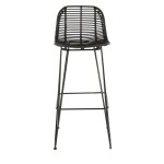 Chaise de bar en rotin noir et pieds pingles mtal fresh
