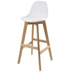 Chaise de bar style scandinave blanche et chêne h77 Chaise de bar style scandinave blanche et chêne h77