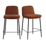 Chaise de bar en tissu luxury terracotta (x2)