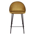 Chaise de bar velours ocre surpiqué design maya Chaise de bar velours ocre surpiqué design maya