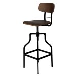 Chaise de bar vintage réglable en hauteur 66 / 85 cm en bois Chaise de bar vintage réglable en hauteur 66 / 85 cm en bois