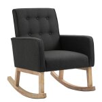Chaise  bascule avec accoudoirs et assise en tissu gris fonc