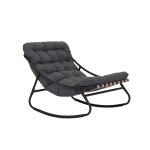 Chaise  bascule d'extrieur en acier et polyester, gris
