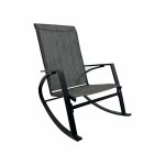 Chaise  bascule d'extrieur en acier et polyester, gris fonc