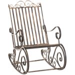 Chaise  bascule d'extrieur en mtal bronze
