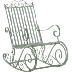Chaise  bascule d'extrieur en mtal vert antique