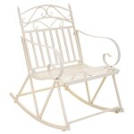 Chaise  bascule en fer forg blanc 55x45x91h cm