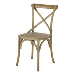 Chaise bistrot en bois de htre et rotin effet crus