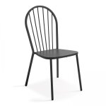 Chaise bistrot de jardin en mtal gris anthracite