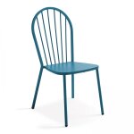 Chaise bistrot en mtal bleu pacific