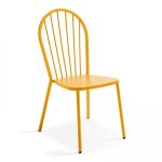 Chaise bistrot en mtal jaune