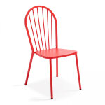Chaise bistrot en mtal rouge