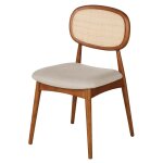 Chaise en bois d'hva, lin cru et tressage