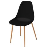 Chaise bois et plastique noir 45x48x85cm