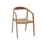 Chaise en bois de teck et paille naturel 61 x 53 Chaise en bois de teck et paille naturel 61 x 53