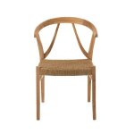 Chaise en bois de teck et rotin tressé naturel 50 x 53 Chaise en bois de teck et rotin tressé naturel 50 x 53