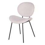 Chaise bouclettes blanches, bois de chêne et acier noir Chaise bouclettes blanches, bois de chêne et acier noir