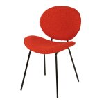 Chaise bouclettes orange et acier noir Chaise bouclettes orange et acier noir