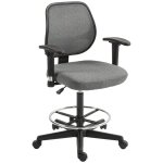 Chaise de bureau assise haute accoudoirs rglables tissu gris chin
