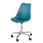 Chaise de bureau enfant réglable à roulettes bleu canard Chaise de bureau enfant réglable à roulettes bleu canard